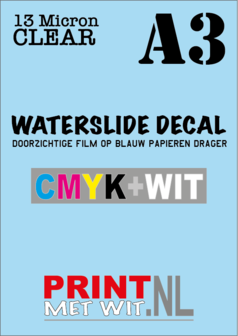 A3 Waterslide decal in CMYK+WIT - 13 Micron