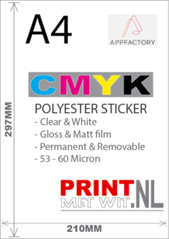 A4 PET Sticker in CMYK
